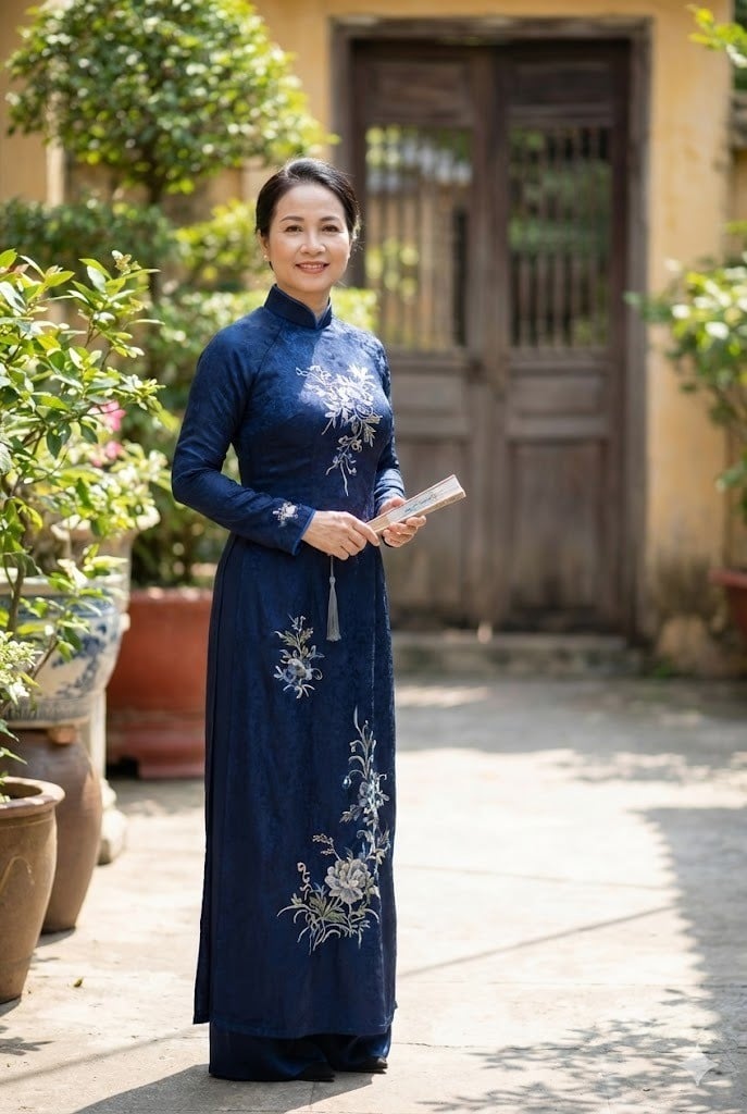 Áo dài cổ đứng cho mẹ