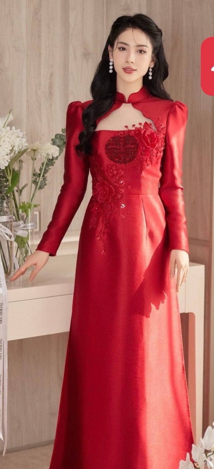 Áo dài đỏ cô dâu