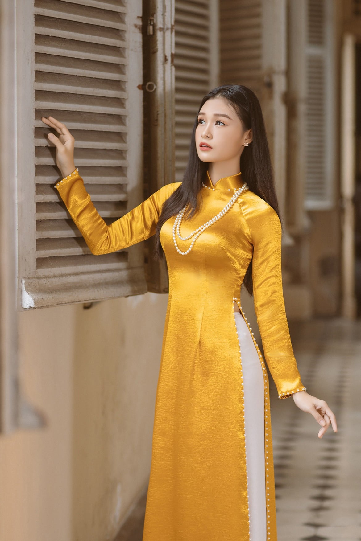 áo dài phi bóng đẹp