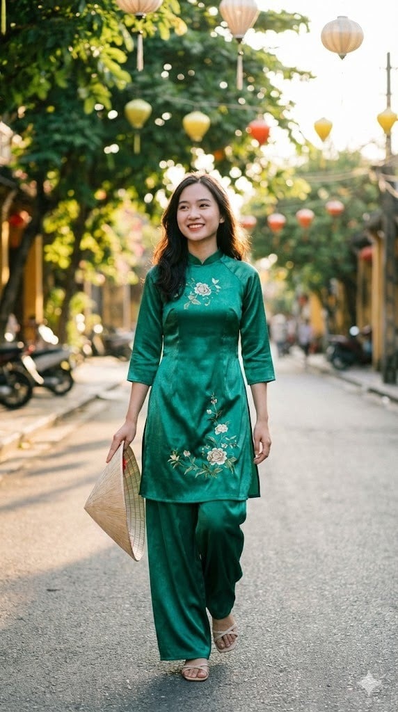 Áo dài phi bóng cách tân tà ngắn