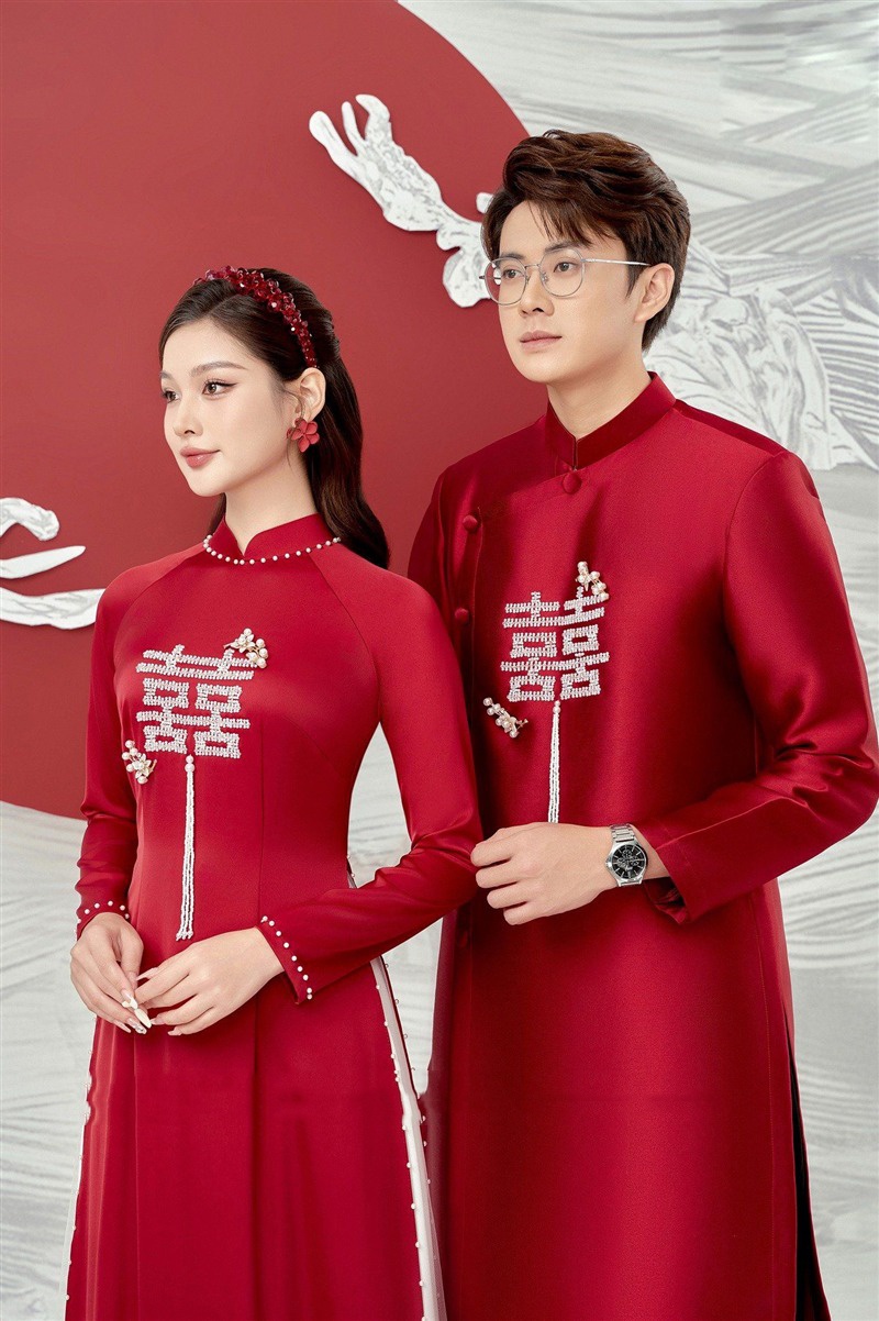 Tại sao áo dài song hỷ trở thành lựa chọn không thể thiếu trong ngày trọng đại?