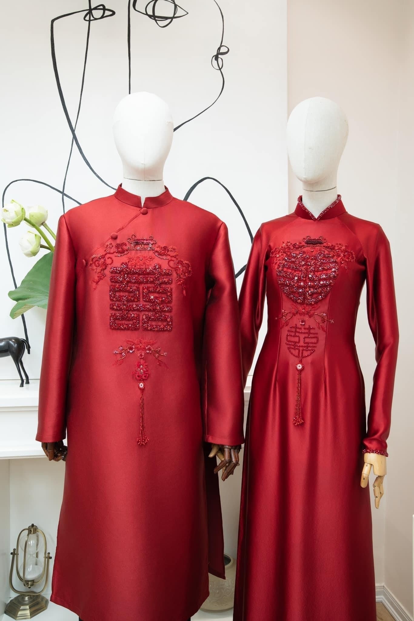 17. Áo dài song hỷ cho cặp đôi (cô dâu và chú rể)