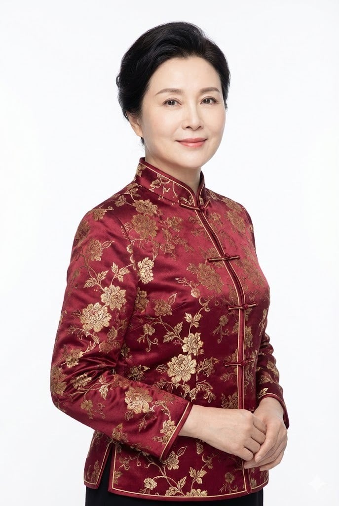 Áo khoác gấm thêu họa tiết cổ điển