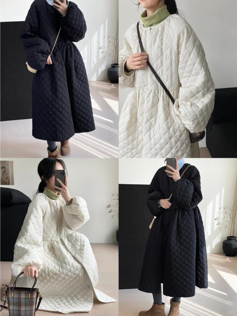 Áo phao dáng dài thanh lịch, sang trọng