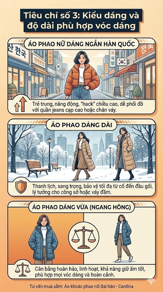 3. Kiểu dáng và độ dài phù hợp vóc dáng