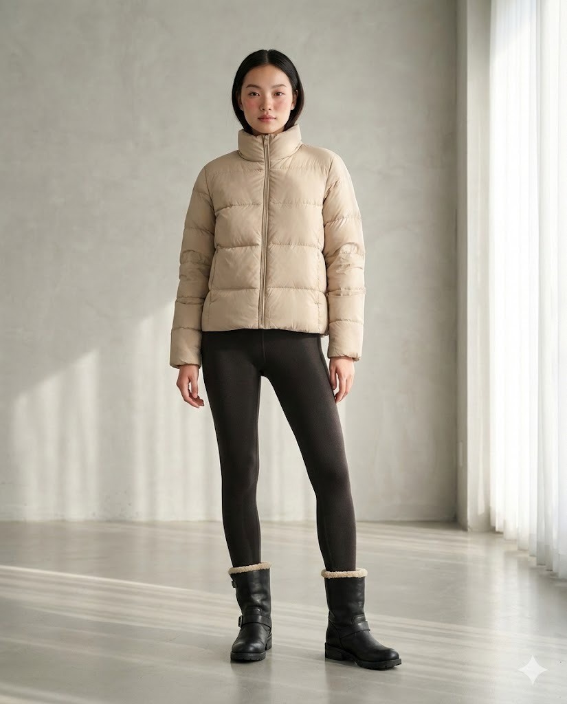 Áo phao nữ dáng ngắn