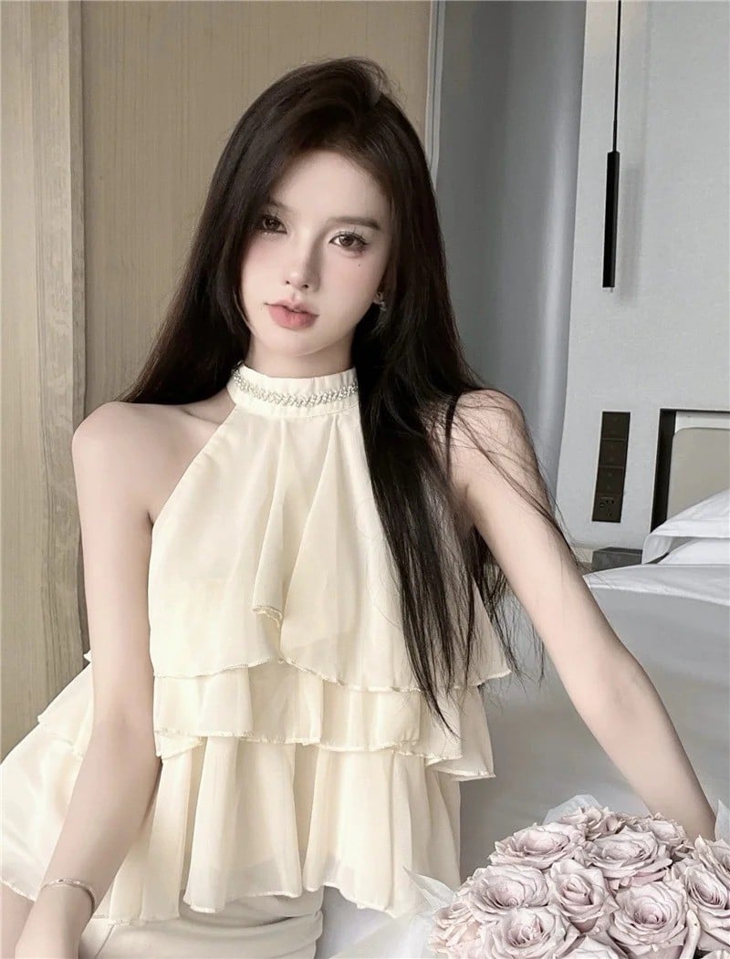 kiểu áo voan đẹp trẻ trung