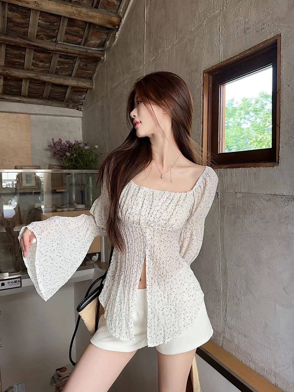 kiểu áo voan đẹp trẻ trung
