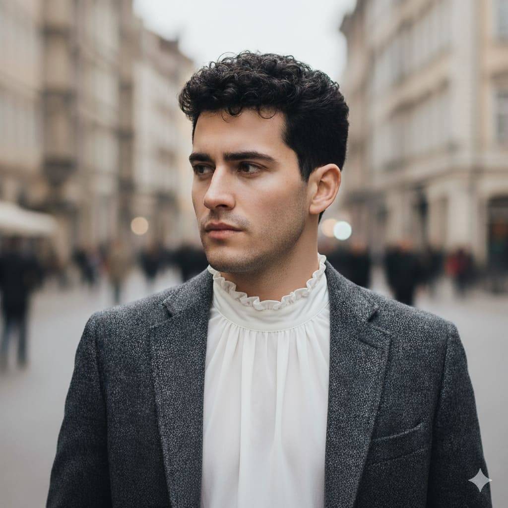 Áo blouse nhún bèo cổ