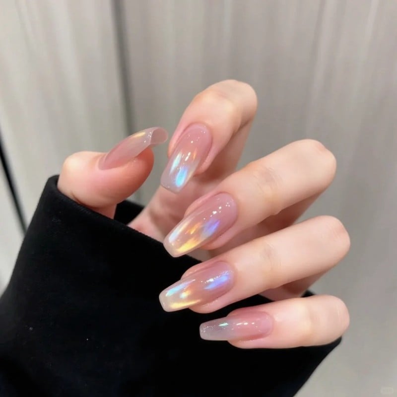 mẫu nail móng nhọn tròn