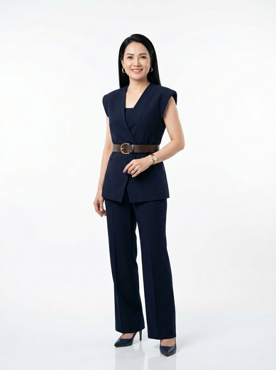 7. Vest quấn phối thắt lưng bản lớn