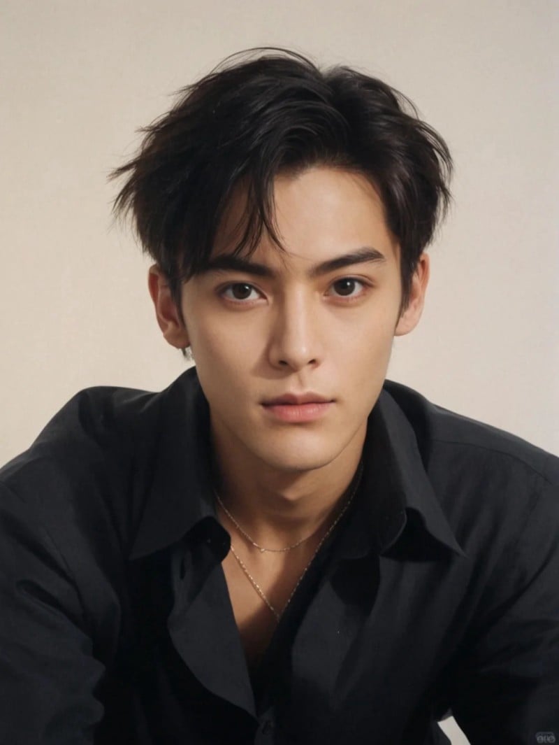 tóc ngắn cho trán cao nam