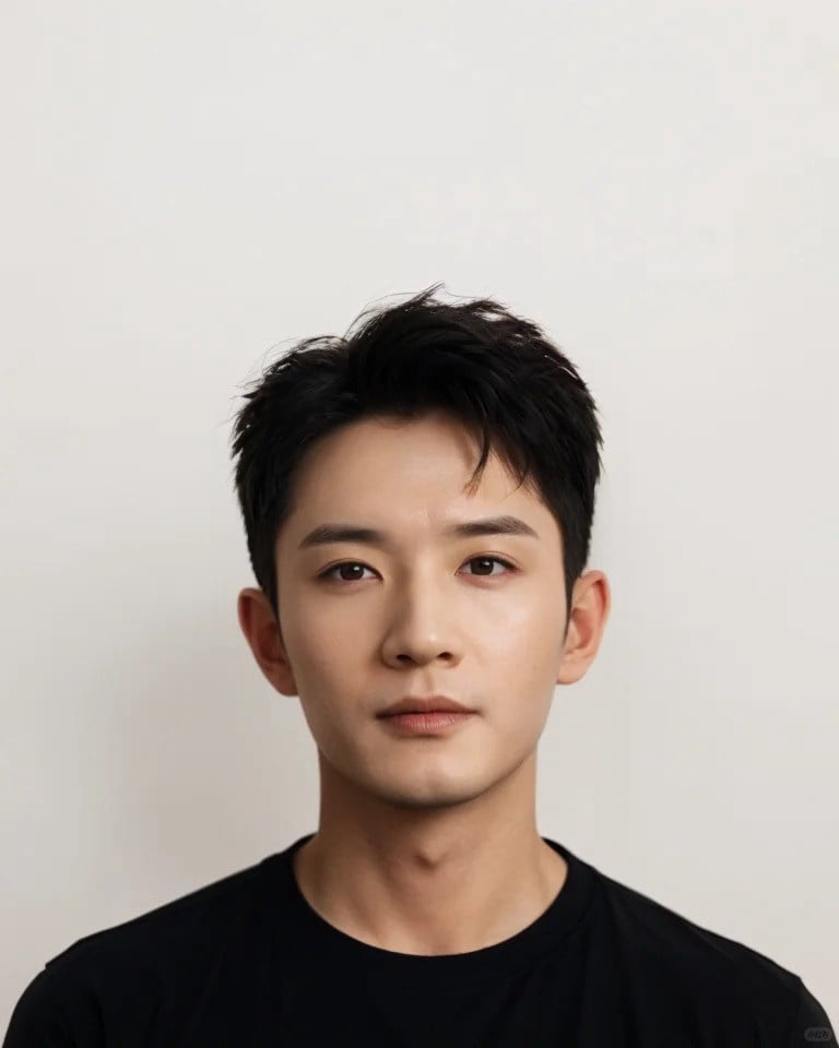 tóc ngắn cho trán cao nam