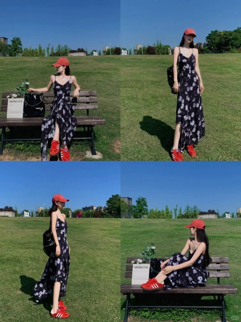 mặc váy đi giày thể thao