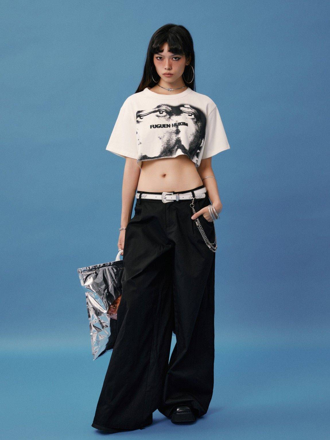 áo croptop mặc với quần gì