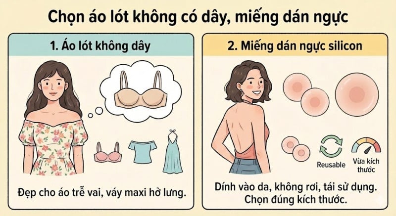 cách giấu dây áo lót khi mặc áo cổ rộng