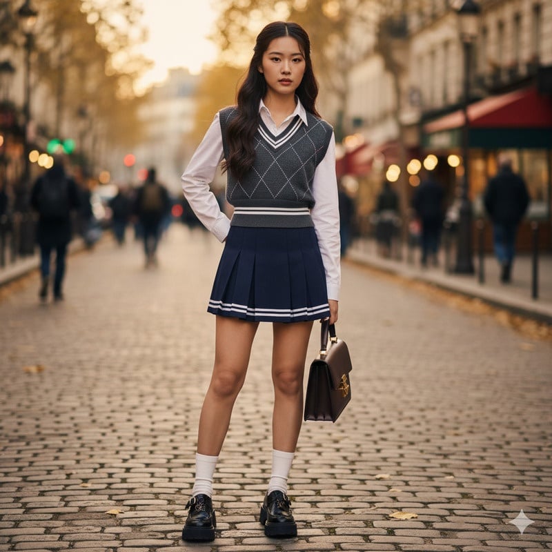Váy quần xếp ly (Pleated Skort)