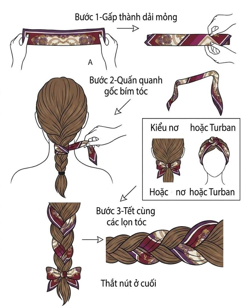 cách quàng khăn vuông