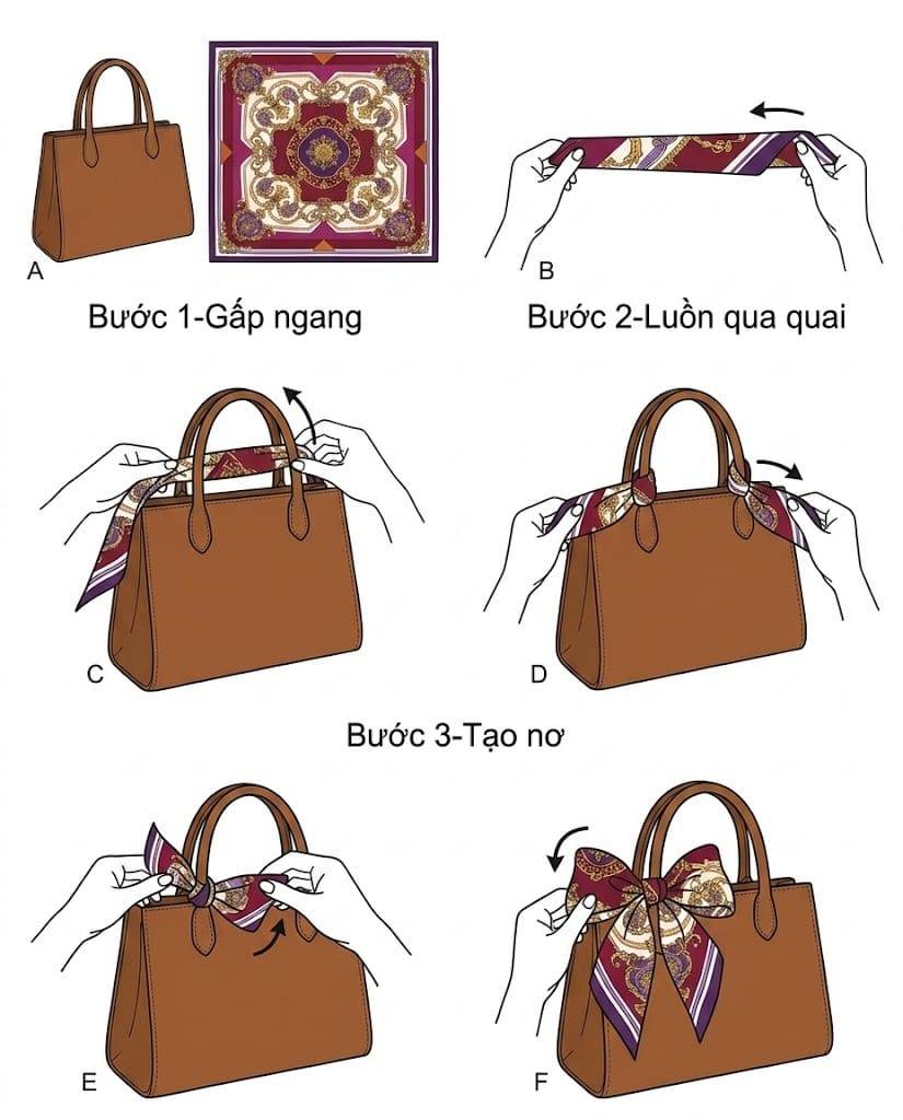 cách quàng khăn vuông