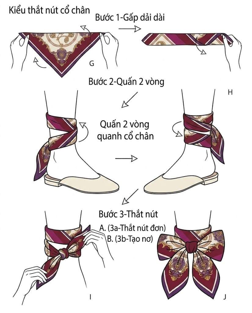 cách quàng khăn vuông