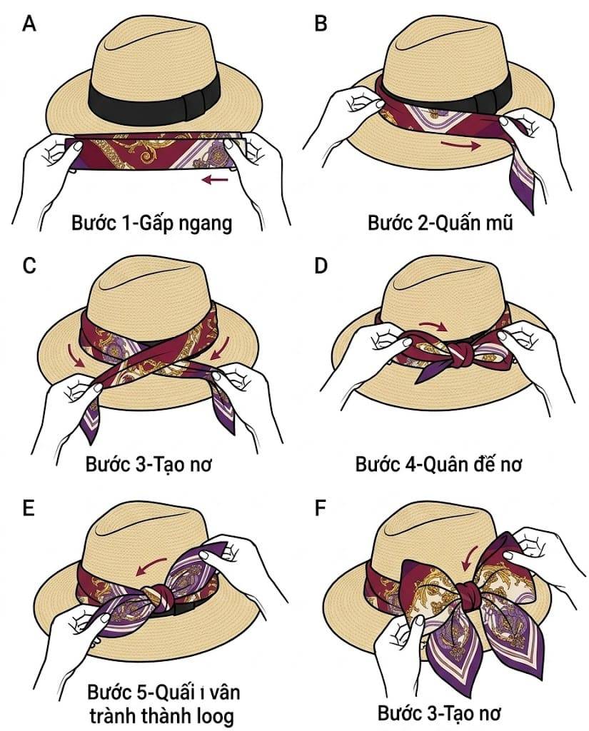 cách quàng khăn vuông