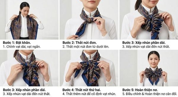 cách thắt nơ cổ áo