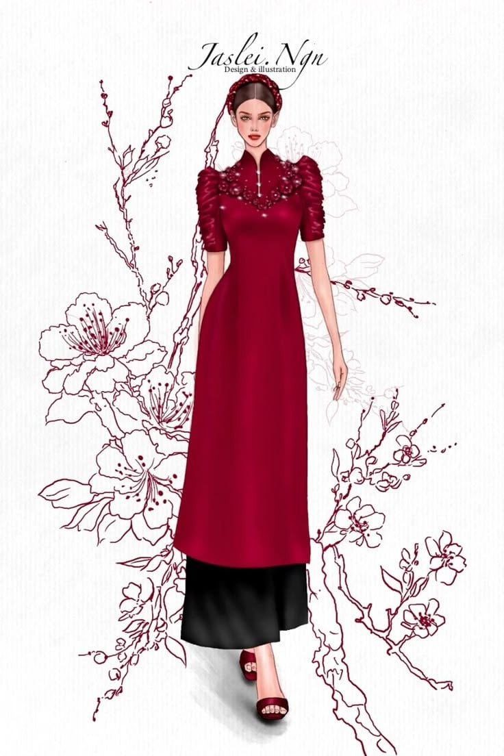vẽ áo dài đơn giản mà đẹp