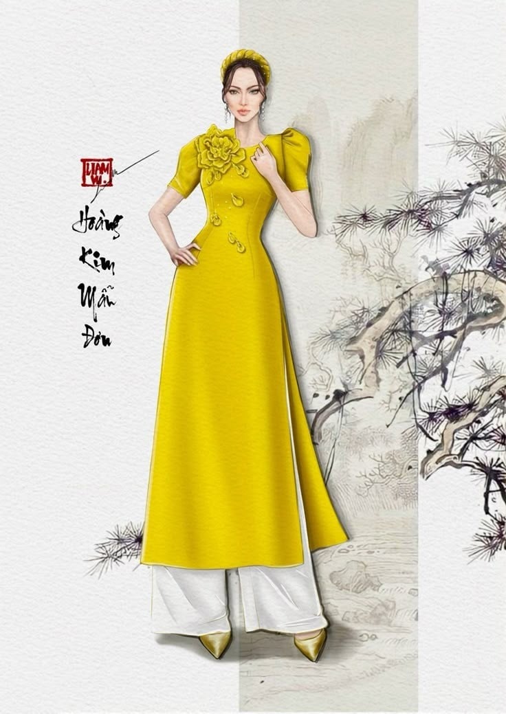 vẽ áo dài đơn giản mà đẹp