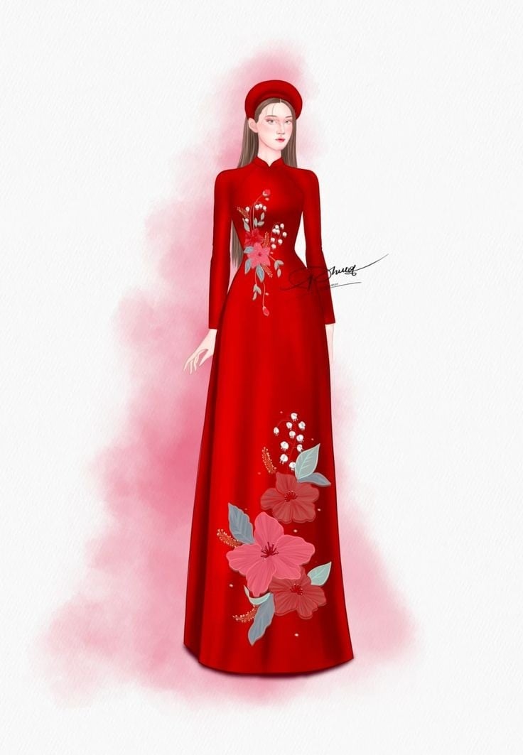 vẽ áo dài đơn giản mà đẹp