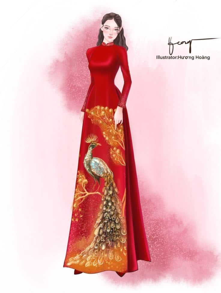 vẽ áo dài đơn giản mà đẹp