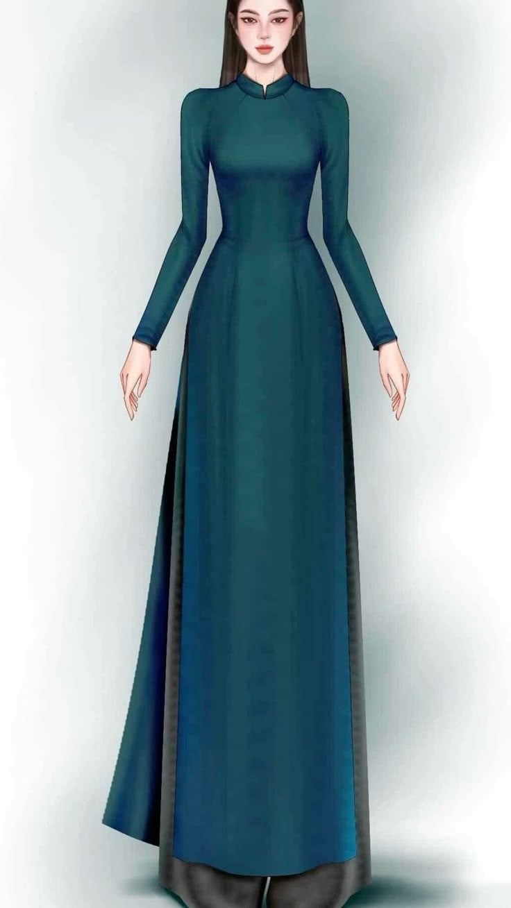 vẽ áo dài đơn giản mà đẹp