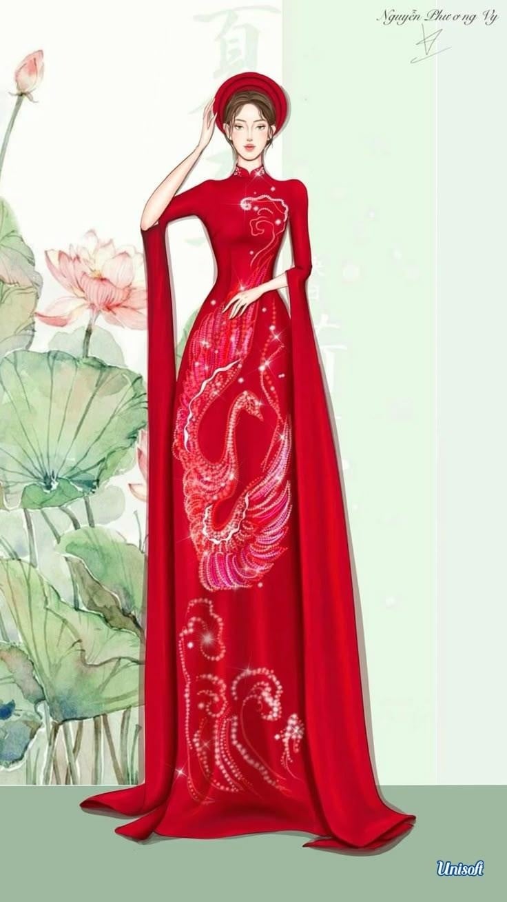 vẽ áo dài đơn giản mà đẹp