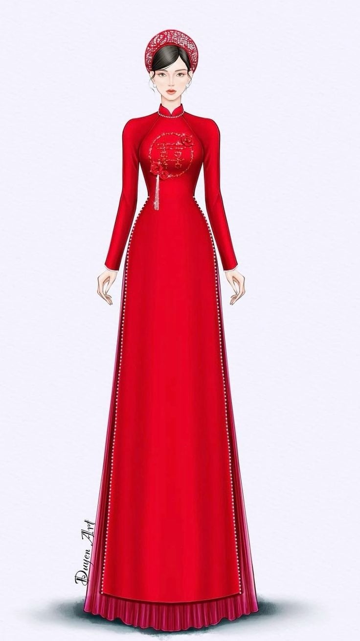 vẽ áo dài đơn giản mà đẹp