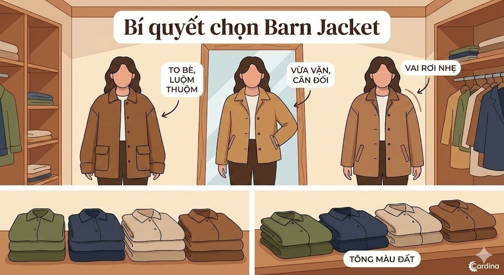 Bí quyết chọn Barn Jacket phù hợp với vóc dáng