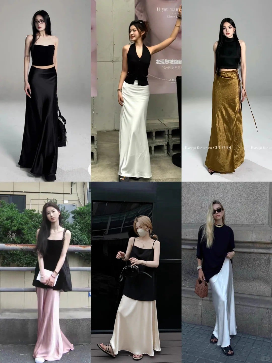 Chân váy lụa satin dáng suông (Slip Skirt) sang chảnh