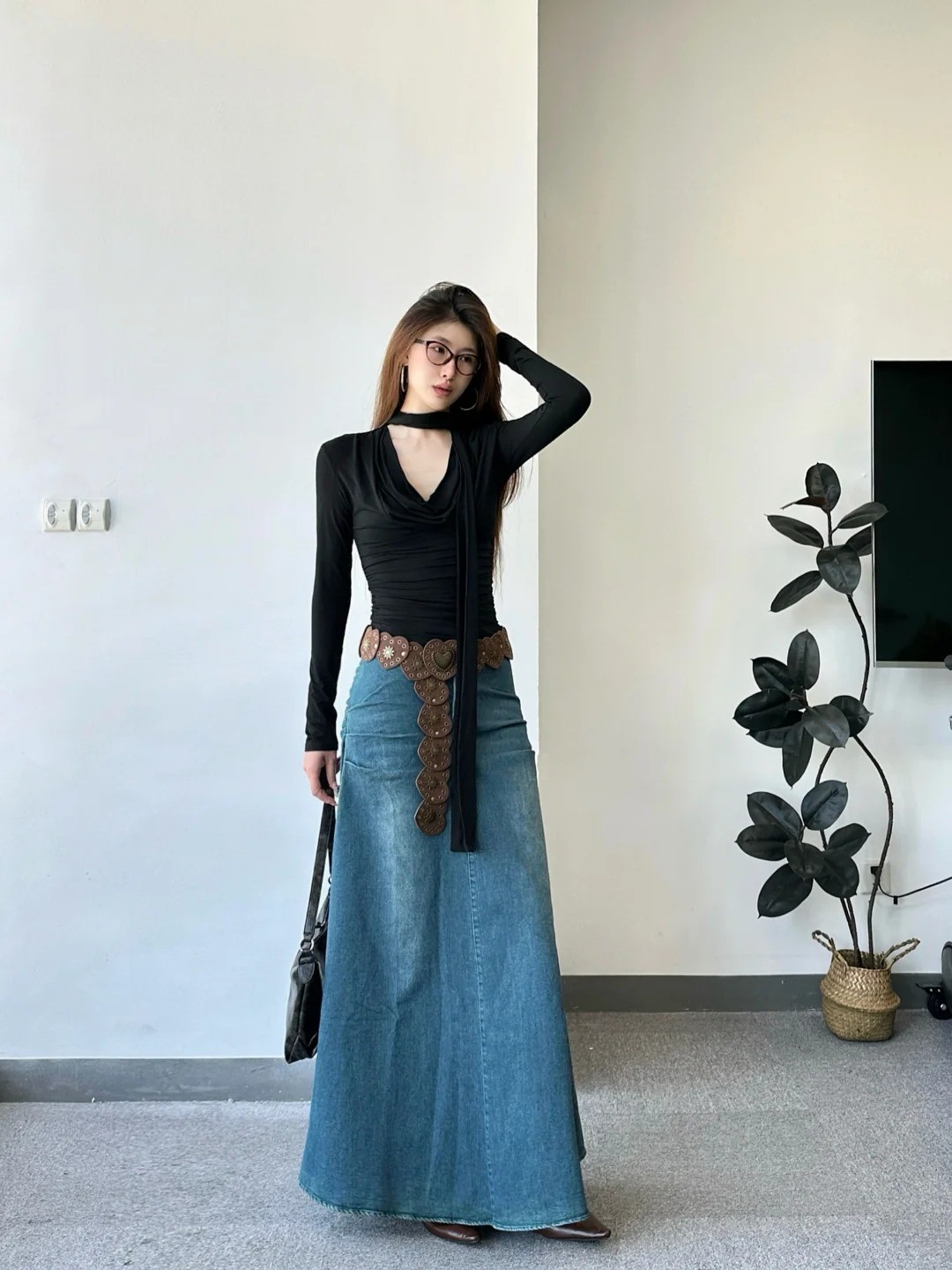 chân váy jean mix Áo Bodysuit