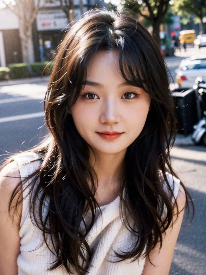 tóc mái cho mặt tròn trán thấp