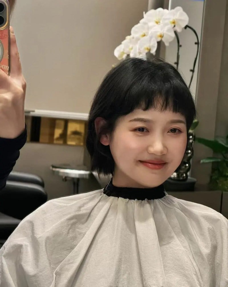 tóc mái cho mặt tròn trán thấp