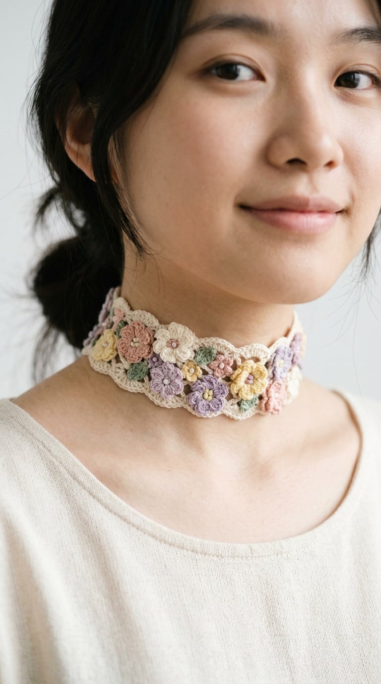 Choker len móc thủ công