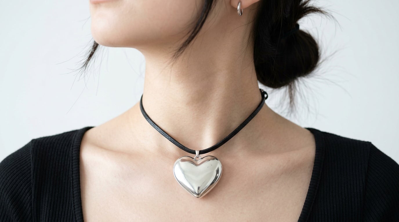 Choker trái tim bản lớn
