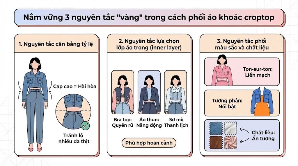 Bí quyết chọn áo khoác croptop 