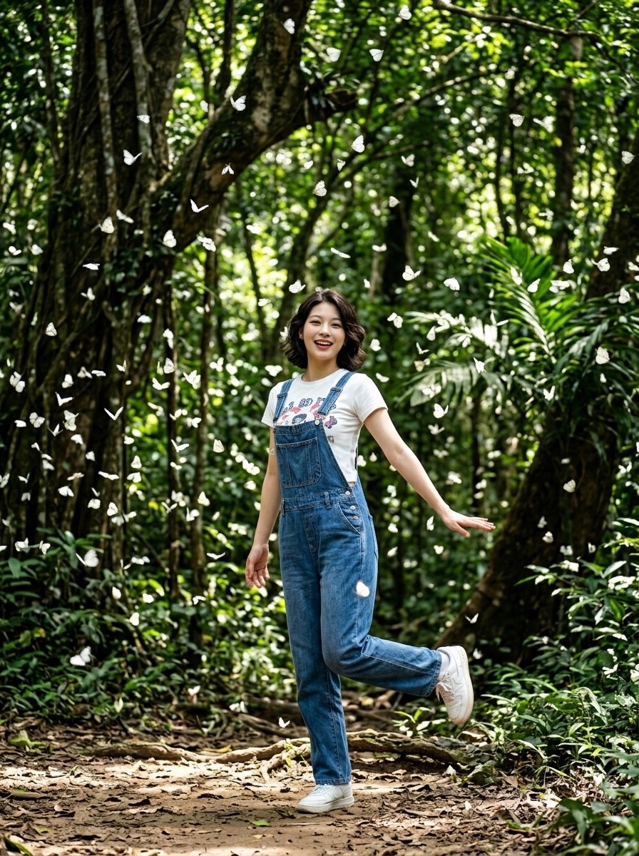 Quần Yếm Jean phối cùng áo thun trẻ trung