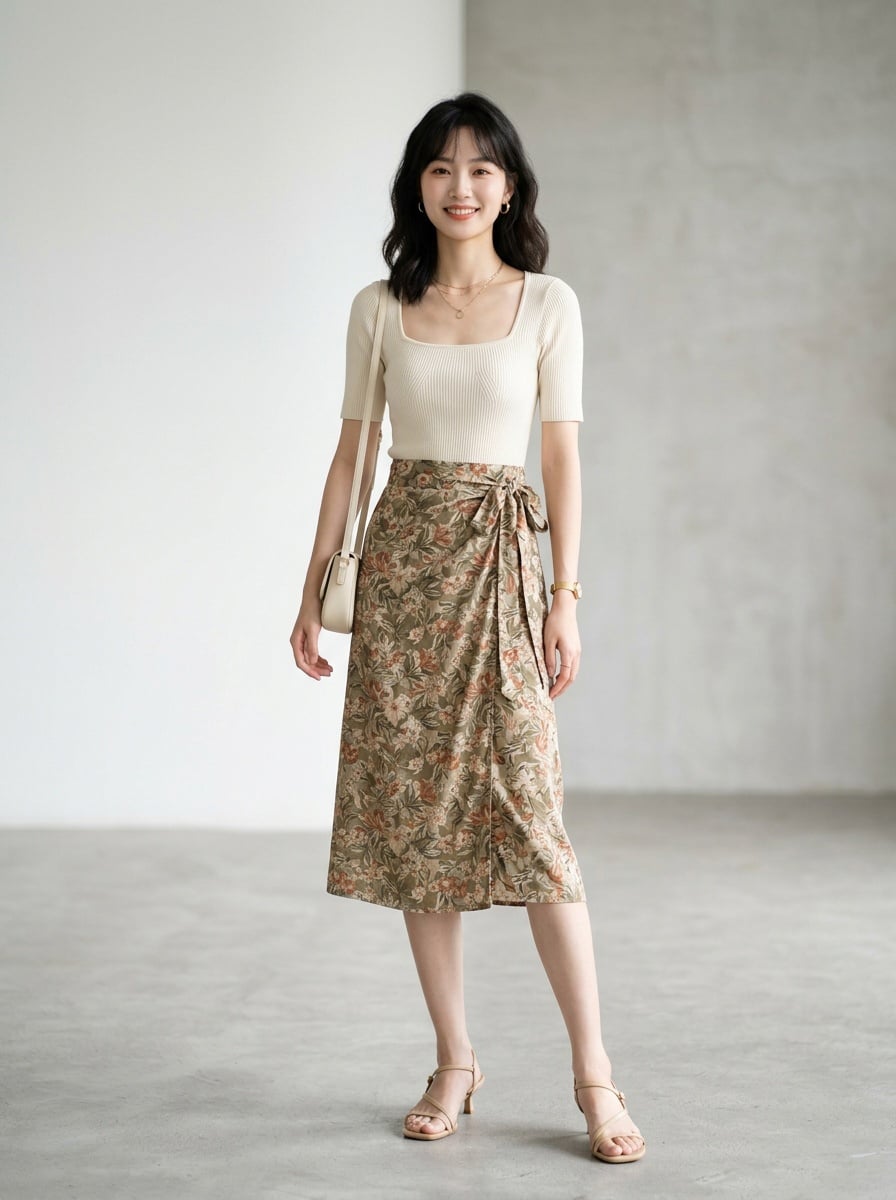 Váy quần vạt chéo/vạt bất đối xứng (Asymmetrical Skort)