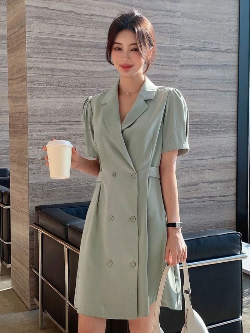 đầm cổ vest