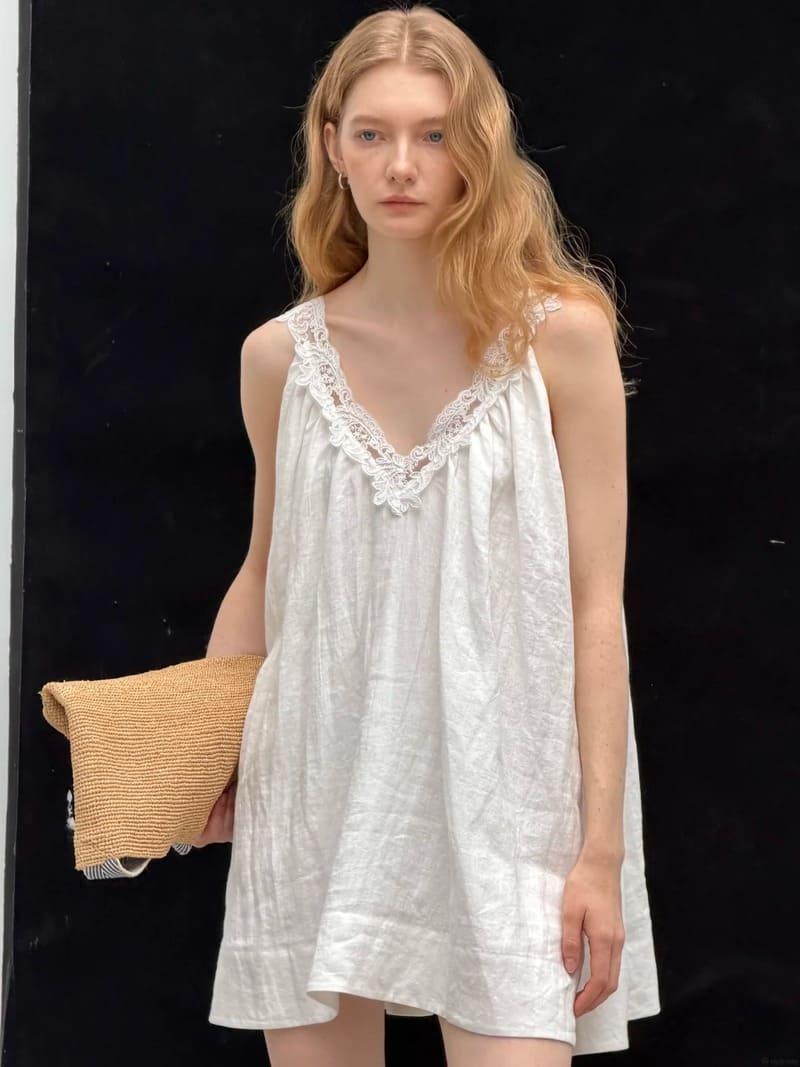 Đầm linen suông