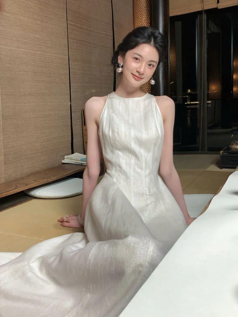 Đầm linen suông