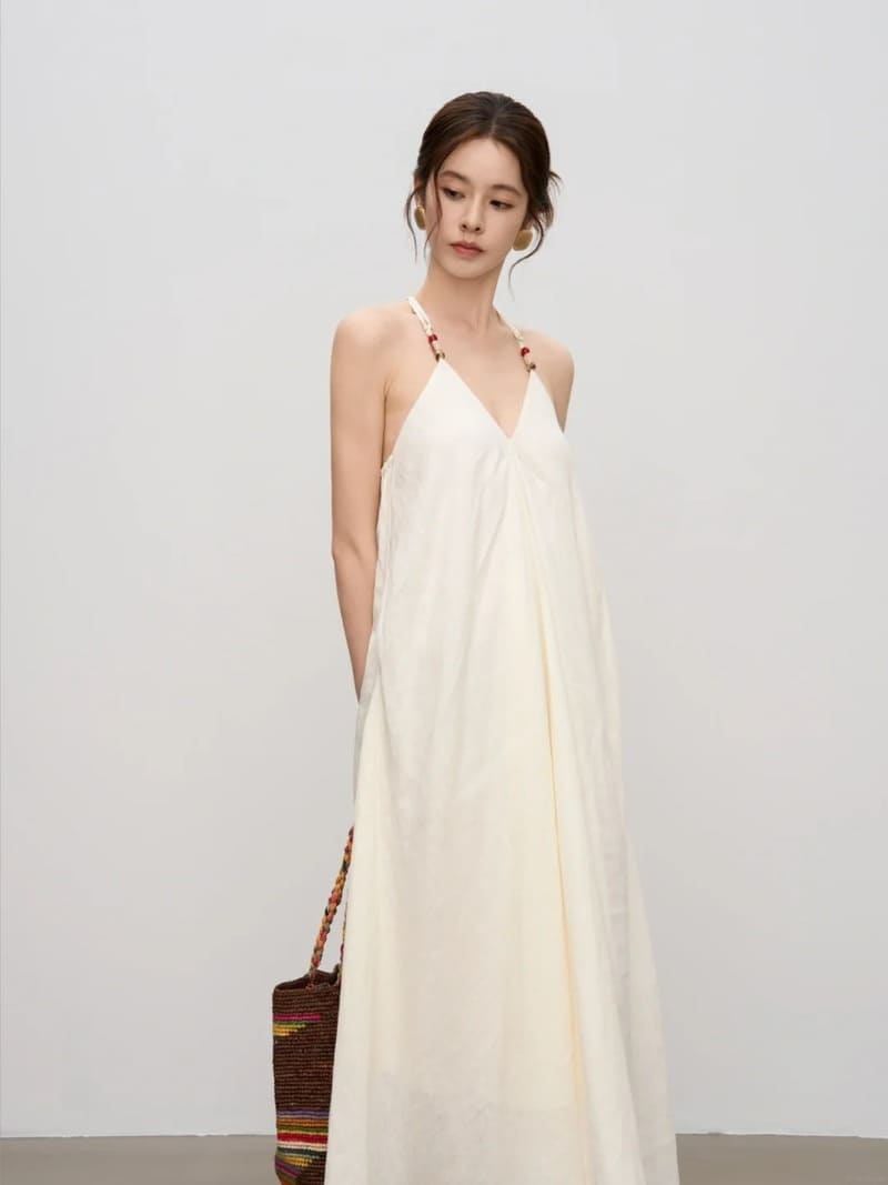 Đầm linen suông