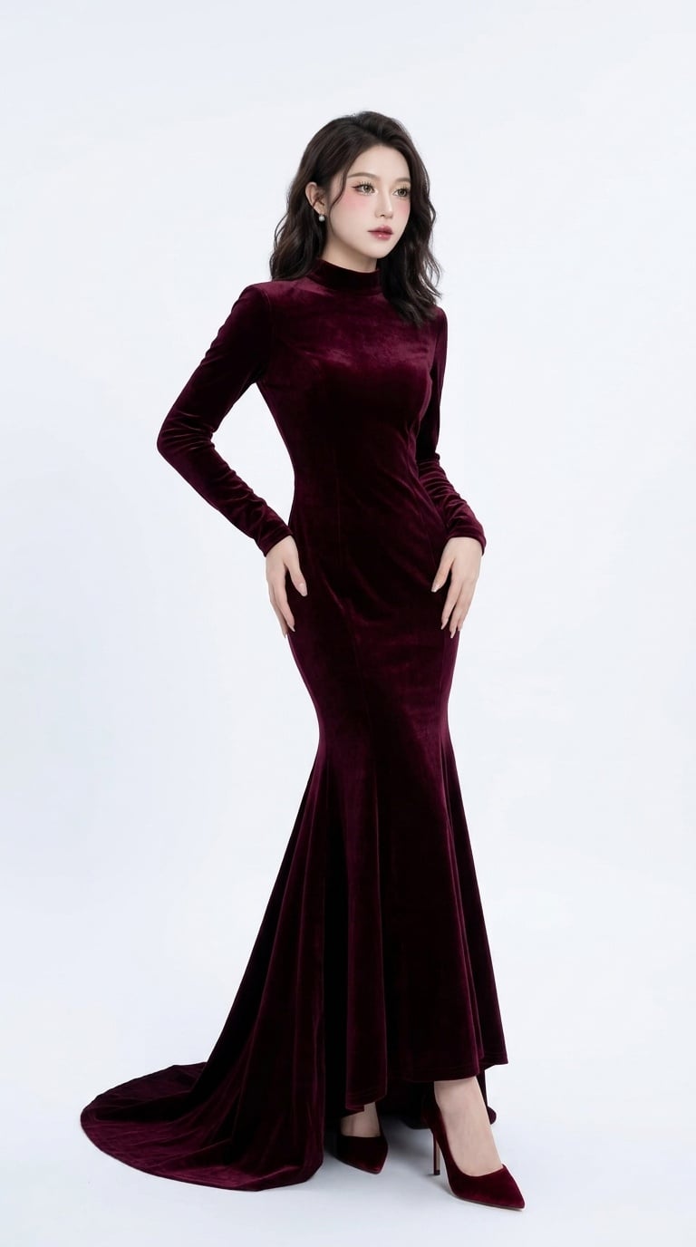 Đầm nhung đuôi cá