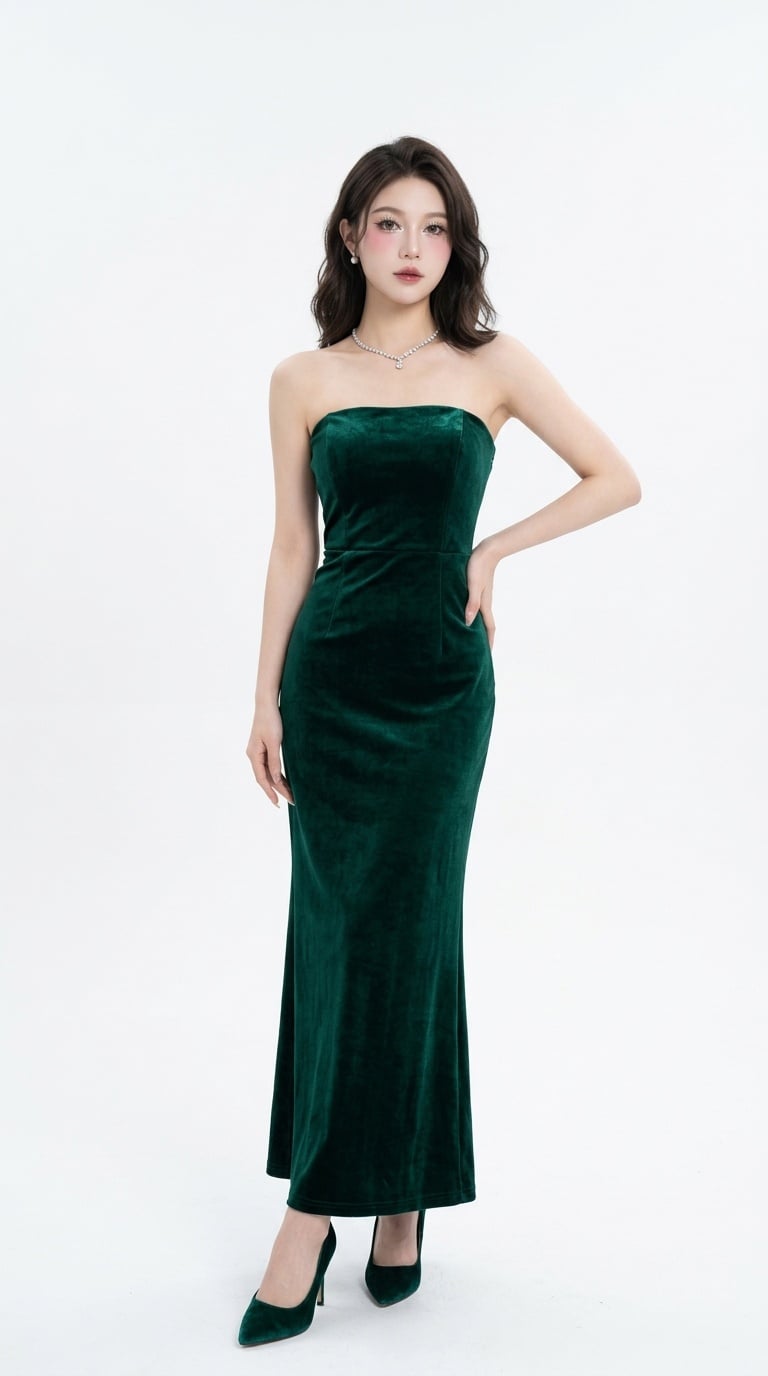 Đầm nhung cúp ngực
