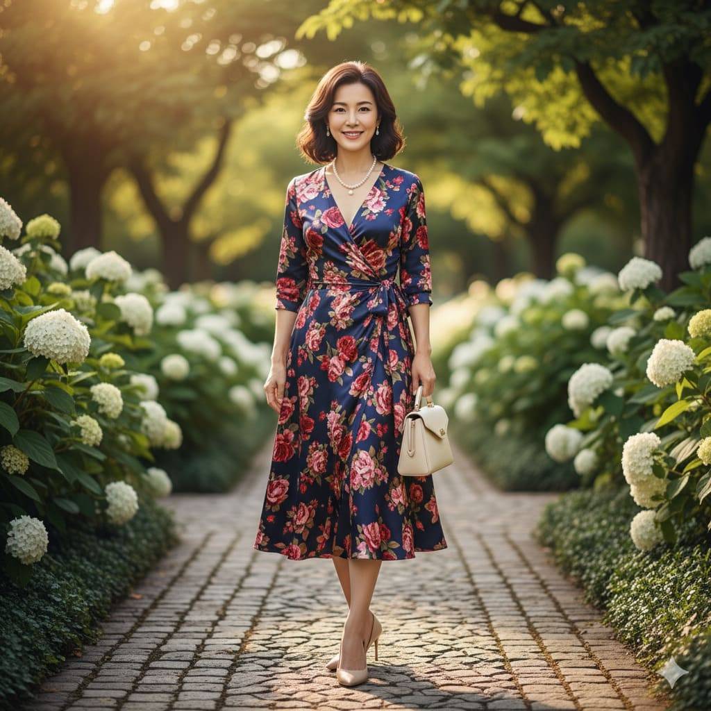 Đầm wrap dress họa tiết
